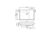 Накладная раковина Hatria Grandangolo 75 75х50 схема 2