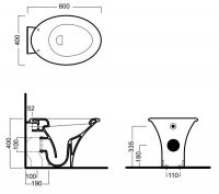 Приставной унитаз Hatria Sculture YXZ301 60х40 схема 1