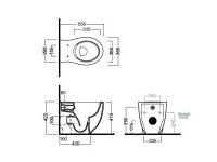 Унитаз безободковый Hatria Le Fiabe Y1E701 55,5х36,5 схема 1