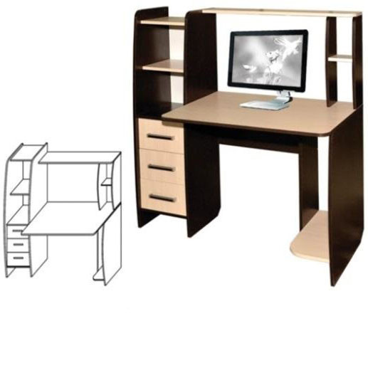 Стол компьютерный КЛ №6.3 венге/дуб молочный