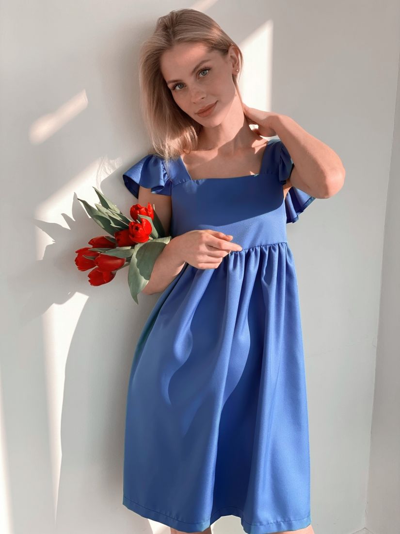 3899 Платье в стиле babydoll в цвете cornflower