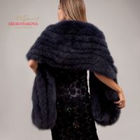 Меховой палантин на вечернее платье от бренда Скорнякова купить фото