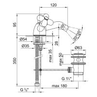 Смеситель для раковины Fantini I balocchi 0562F схема 1