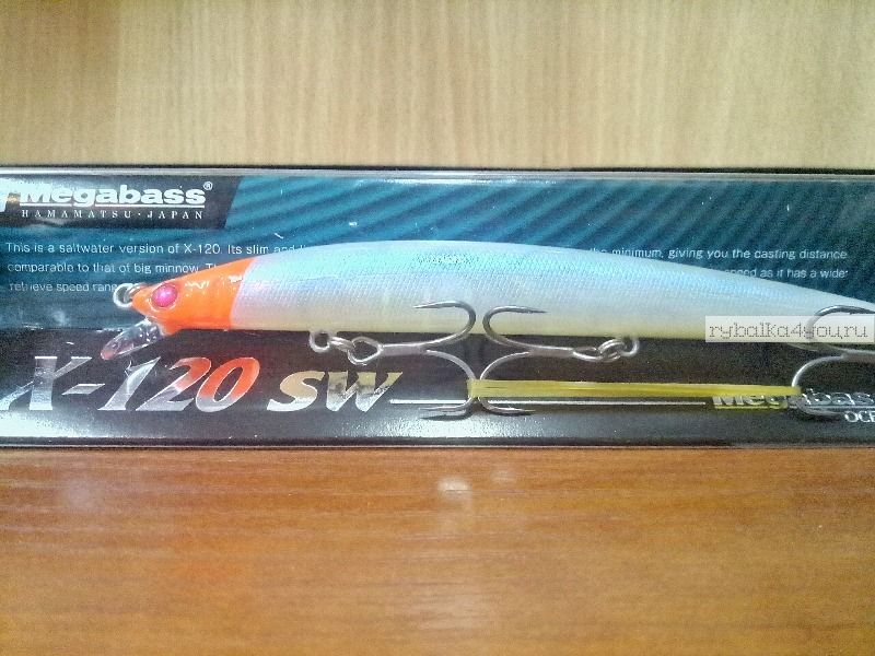 Воблер Megabass X-120 SW 120 мм / 12,5гр / Заглубление: 0,4 - 0,6 м / цвет: PM Moon Red Head (JP)