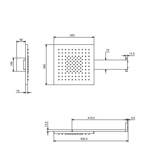 Тропический душ Fantini Acquafit K042B 30х30 ФОТО