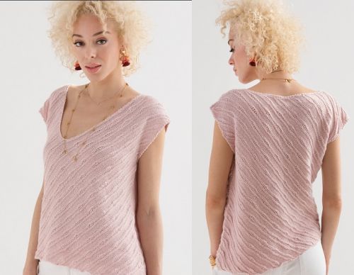 [Вязание] Топ со смещенным вырезом (Jacqueline van Dillen)