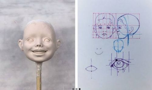 Лепка и роспись детского лица 4,5 см (Татьяна Броницкая)