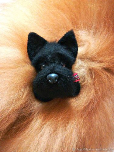 мастер класс по вязанию крючком Брошь Скотч терьер. Звероварежки (Гала Ведерникова)