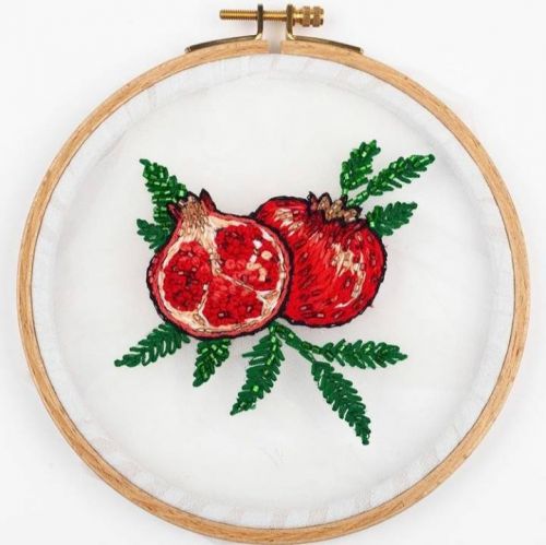 Курс по вышивке на фатине Гранаты (Наталья Паздникова)