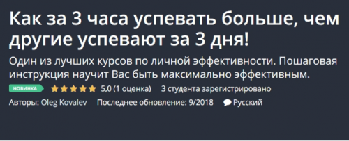[Udemy] Как за 3 часа успевать больше, чем другие успевают за 3 дня