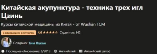 [Udemy] Китайская акупунктура - техника трех игл Цзинь (Тим Вукан)