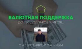 Валютная поддержка. До 750 долларов в месяц. Тариф Денежный (Александр Ханин)