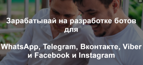 Зарабатывай на разработке ботов для WhatsApp, Telegram, Вконтакте, Viber и Facebook и Instagram (Радик Юсупов)