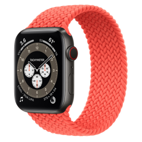 Часы Apple Watch Edition Series 6 GPS + Cellular 44mm Space Black Titanium Case with Electric Orange Braided Solo Loop
