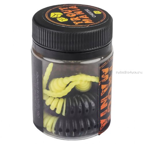 Мягкие приманки Trixbait Trout Mania Shishka 2,8" 70 мм / упаковка 6 шт / цвет: 206 Black&Cheese (Cheese)