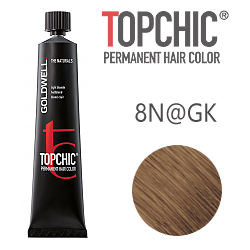 Goldwell Topchic 8N@GK - Стойкая краска для волос Cветлый блонд с золотисто-медным сиянием 60 мл.