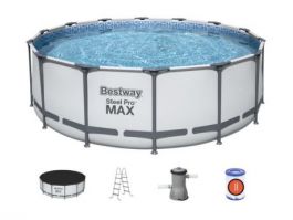 Каркасный бассейн Steel Pro Max 427х122см, 15232л, фил.-насос 3028л/ч, лестница, тент