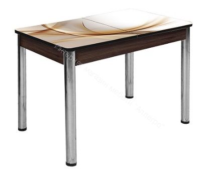 Стол раздвижной "Триумф" (1,17м), (1,35м) опоры круглые хром фотопечать арт. 312568571