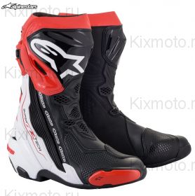 Мотоботы Alpinestars Supertech R, Чёрно-бело-красные