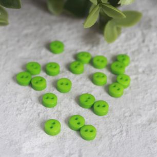 Набор мини пуговиц для творчества, салатовые, 20 шт., 5 мм.