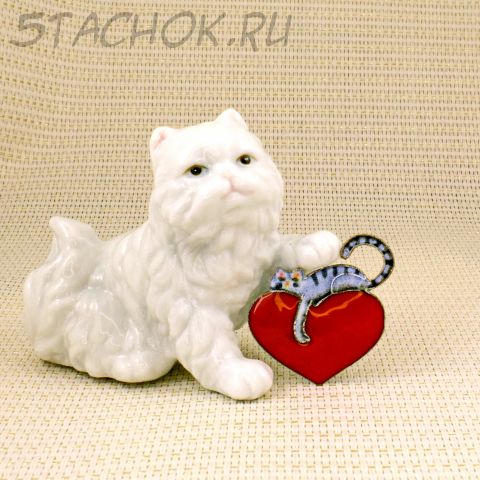 Брошь "Котик спит на сердце" (Zarah США)