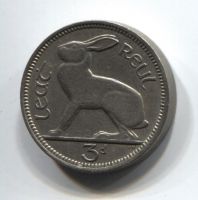 3 пенса 1946 Ирландия XF редкий год