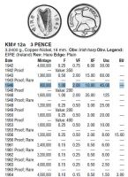 3 пенса 1946 Ирландия XF редкий год: цена в $  по каталогу Краузе