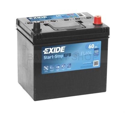 Exide Start-Stop EFB 60 Ah 520 A EL604 D23L