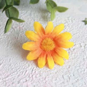 Цветок "Ромашка" 4 см., желто-оранжевая, 5 шт