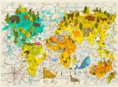 Деревянный пазл карта мира