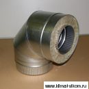 Сэндвич-отвод 90*, ф 130х200, AISI 439/Оц. 0,5мм/0,5мм