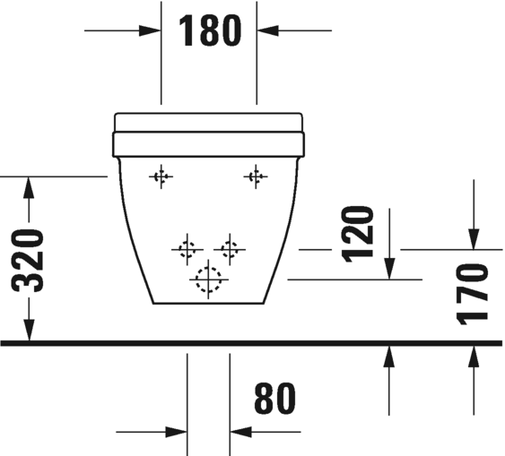 Биде Duravit подвесное Starck 3 223015 схема 2