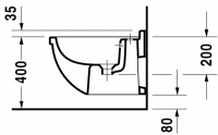 Биде Duravit подвесное Starck 3 223015 схема 3