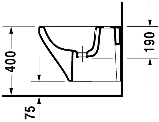 Биде Duravit подвесное DuraStyle 228515 схема 2