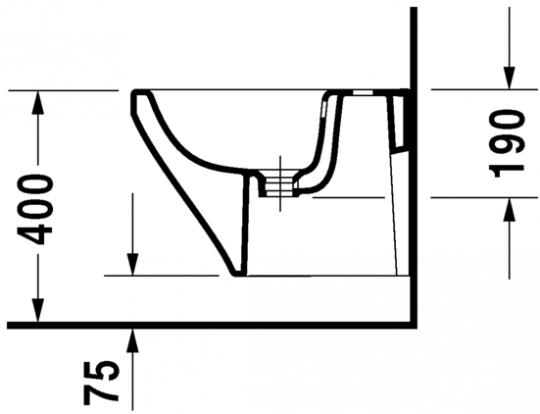 Биде Duravit подвесное DuraStyle 228515 схема 2