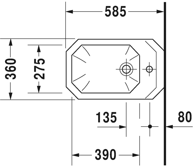 Биде Duravit подвесное серия 1930 026610 схема 1