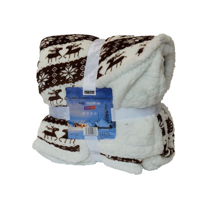 Плед SHERPA Blanket Laplandia 150*200 см brown/white