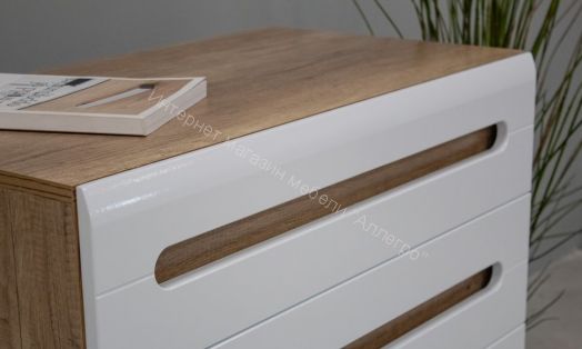 Комод "Наоми" КМ-09 (Белый глянец/дуб каньон)