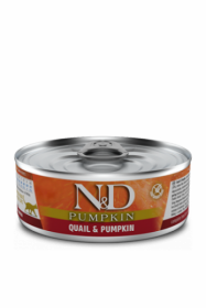 N&D CAT QUAIL&PUMPKIN (Перепел с Тыквой для кошек) 80г.
