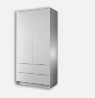 Шкаф Мори МШ900.1, 2 двери, 2 ящика, белый