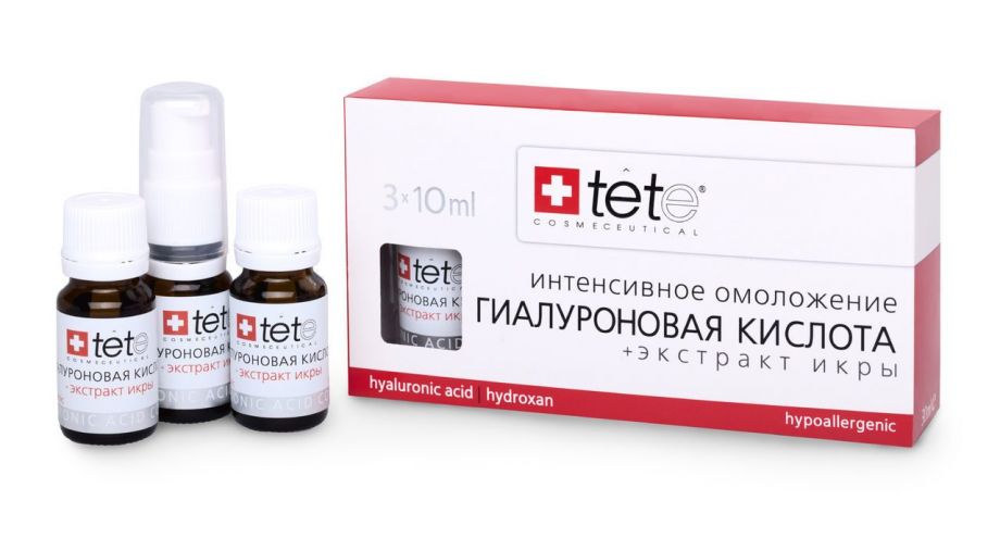 Гиалуроновая кислота и экстракт икры Tete cosmeceutical (Тете косметик) 3*10 мл