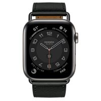 Ремешок Apple Watch Hermès Noir Swift Leather Attelage Single Tour