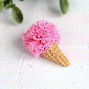 Кукольный аксессуар - Мороженое малиновое 3 см.