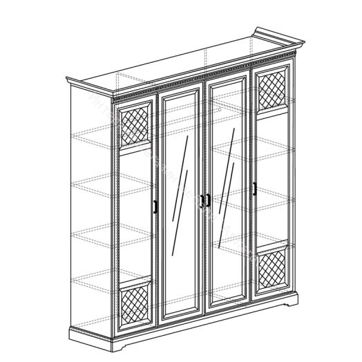 Шкаф для одежды 4-дверный Парма 814