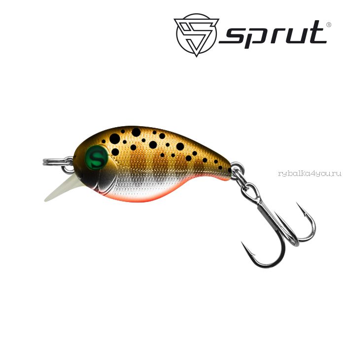 Воблер Sprut Chibi Crank 28F 28 мм / 2 гр / Заглубление: 0,1-0,6 м / цвет: BRTR1