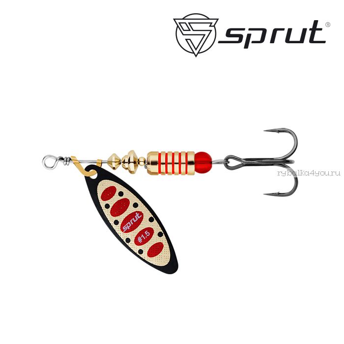 Блесна Вращающаяся "Sprut" Atra Spinner #1,5 (6g/BKGR)