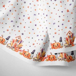 Хлопок Перкаль - Бордюр Домик ведьмочки на белом 25х75 см. limit