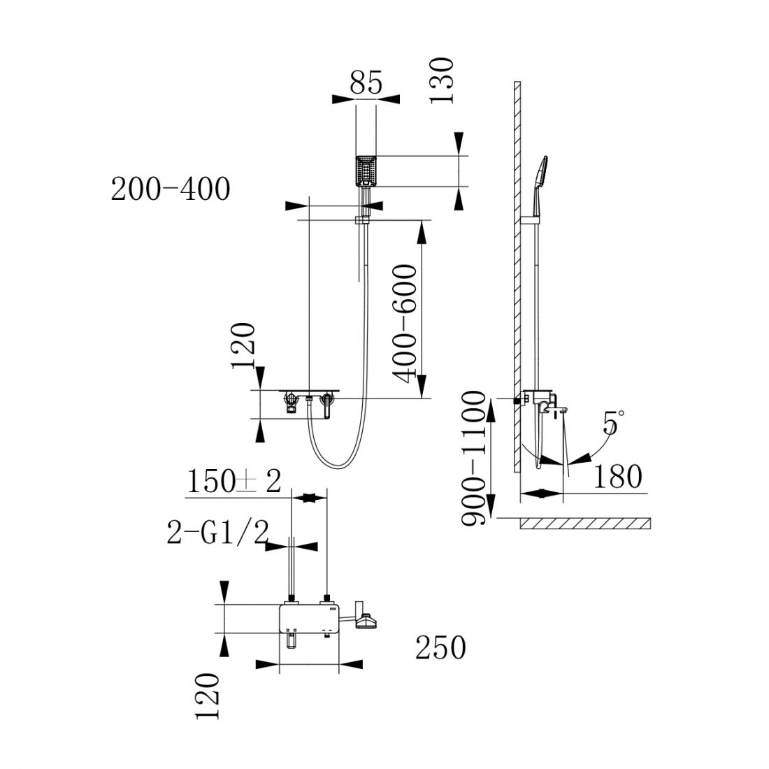 Смеситель для ванны Lemark Mista (LM6414WG)