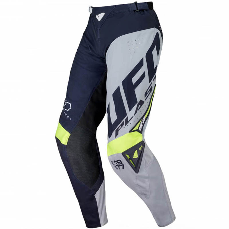 UFO Slim Frequency Pants Blue/Gray/Neon Yellow штаны для мотокросса и эндуро, серо-синие