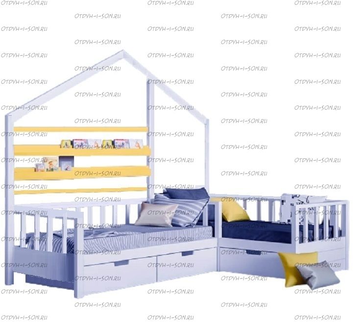 Кровать Домик угловой Fairy Land №34 (для двоих детей)